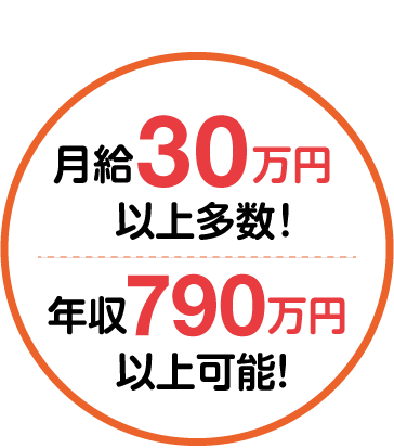 月給30万円以上多数！年収790万円以上可能！